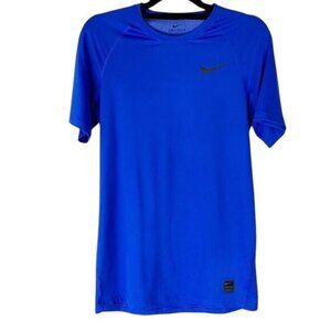 Nike Pro Dri-Fit Mens Blue Performance Short Sleeve Shirt M Gym Athletic Workout